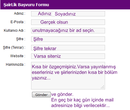 Yazarlik basvurusu